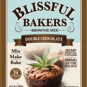Wholesale case of Delta‑9 THC Double Chocolate Brownie Mix – 10 boxed edible baking mixes by The Blissful Bakers
